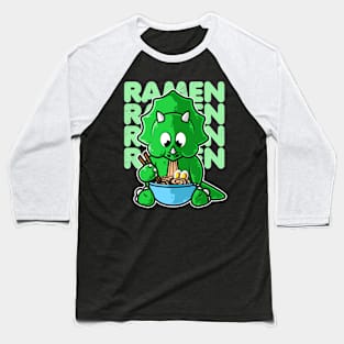 Dinosaur Triceratops Ramen Bowl Kawaii Anime Japanese graphic Baseball T-Shirt